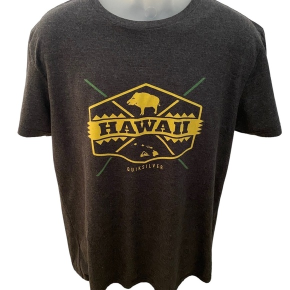 QUIKSILVER Hawaiian Pig Surf Tee Shirt Men L Large Modern Fit - Picture 1 of 5